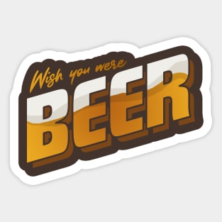 Wish You Were Beer Postcard Sticker